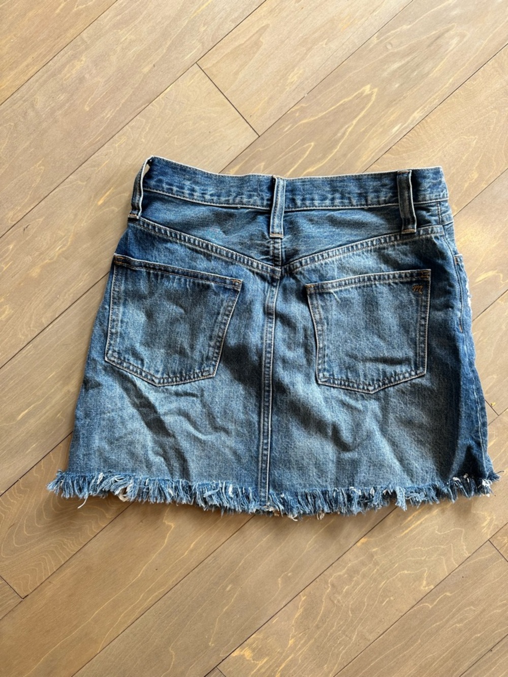 Madewell Distressed Blue Denim Mini Skirt - Picture 4 of 4